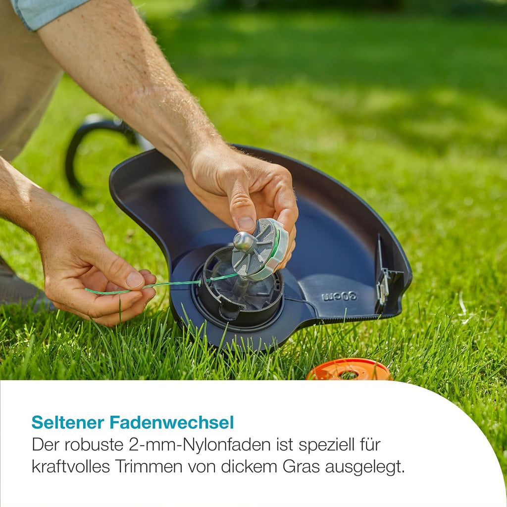 Gardena Akku-Rasentrimmer PowerTrim 30/18V P4A Ready-to-Use Set: Leistungsstark, 2-mm-Nylonfaden, Verstellbar, Für Dickes Gras, Kabellos (14703-20)
