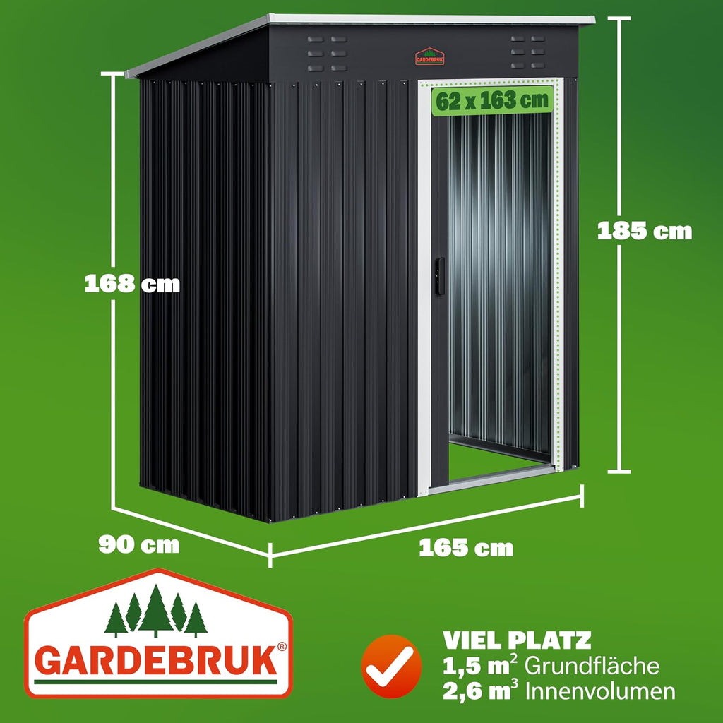 GARDEBRUK® Metall Geräteschuppen 185x165x90cm