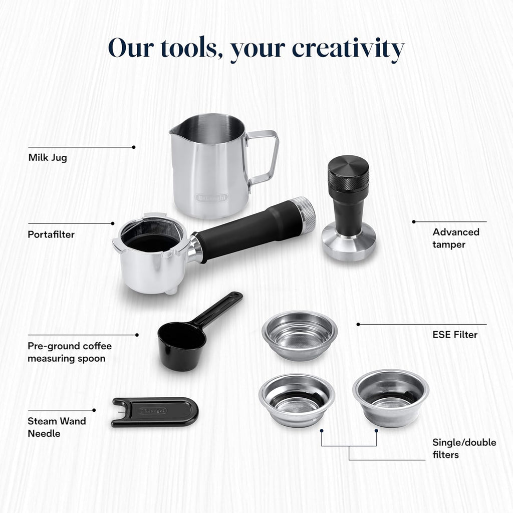 De'Longhi Dedica Duo - Manuelle Espressomaschine mit Cold Brew Metall