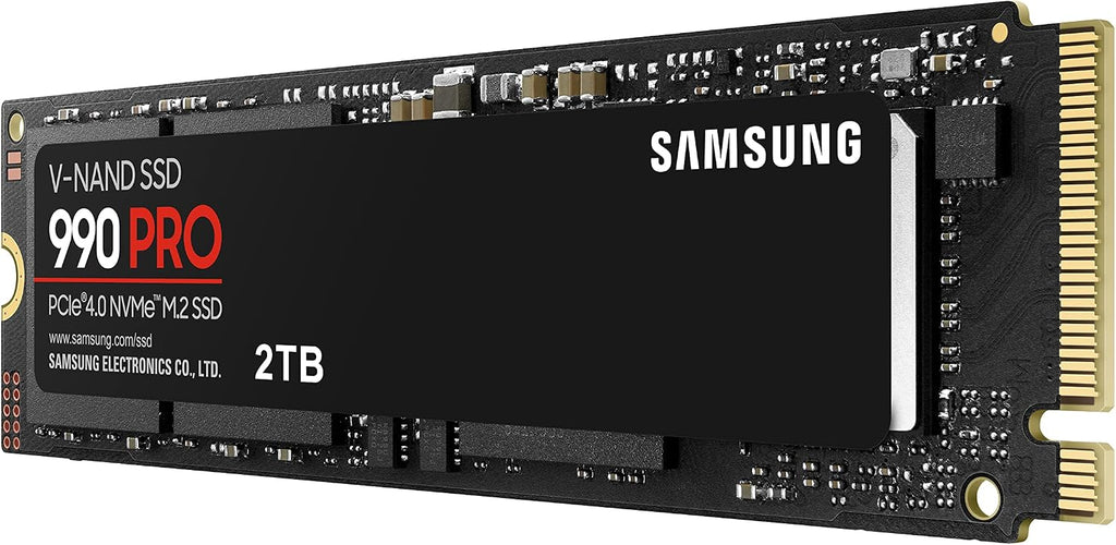 Samsung 990 PRO NVMe M.2 SSD, 2 TB, PCIe 4.0, 7.450 MB/s Lesen, 6.900 MB/s Schreiben, Interne SSD, Interne SSD für Gaming und Videobearbeitung, Schwarz, MZ-V9P2T0BW