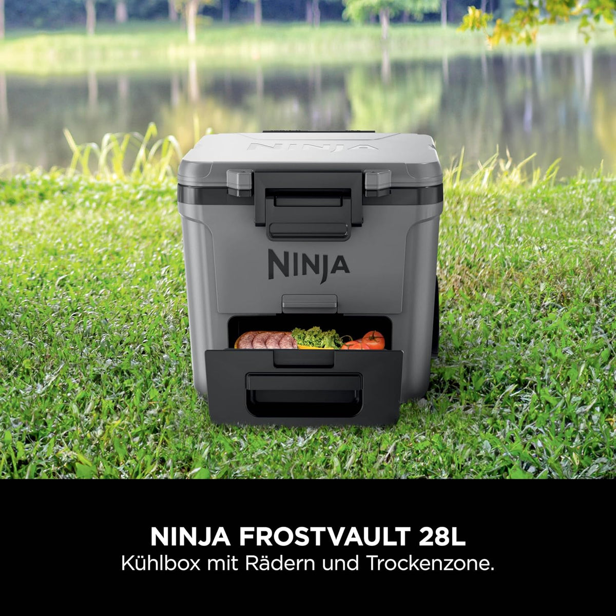 Ninja FrostVault Kühlbox mit Rollen und Isolierung, Schiefergrau, FB230EUGY