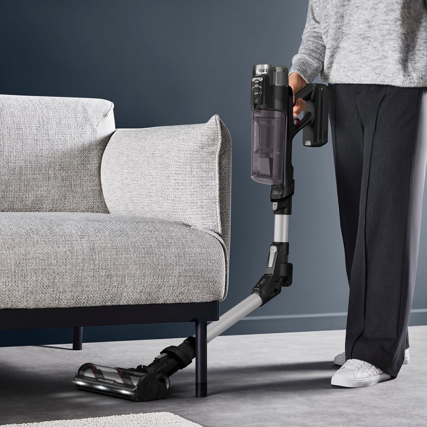 Rowenta X-Force Flex 13.60 Aspirateur sans fil, modèle allergique, Puissance de nettoyage profonde, Articulation Flexible, 150 Air W, jusqu'à 60 Minutes d'autonomie, fabriqué en France, RH9A36WV