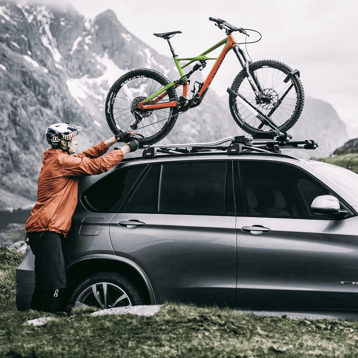 Thule Upride Dachfahrradträger, Fahrradträger für Dach Black/aluminum, One-Size