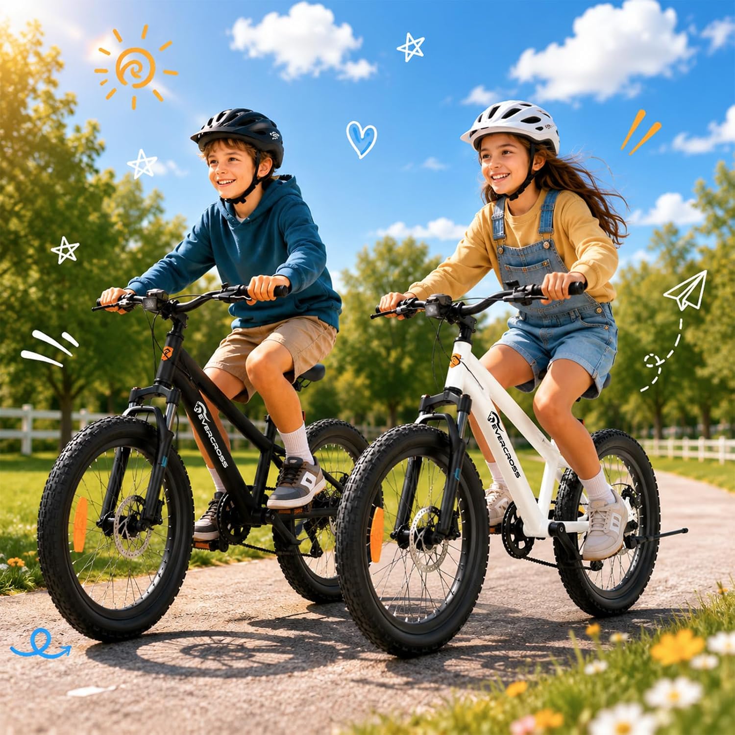 EVERCROSS EM5 20 Zoll Kinderfahrrad Mountainbike, 7-Gang MTB für Jungen & Mädchen (120-160cm), Leichtgewicht (15 kg) mit Federgabel & Dual-Scheibenbremsen,Höhenverstellbarer Sattel, Tragkraft bis 80kg