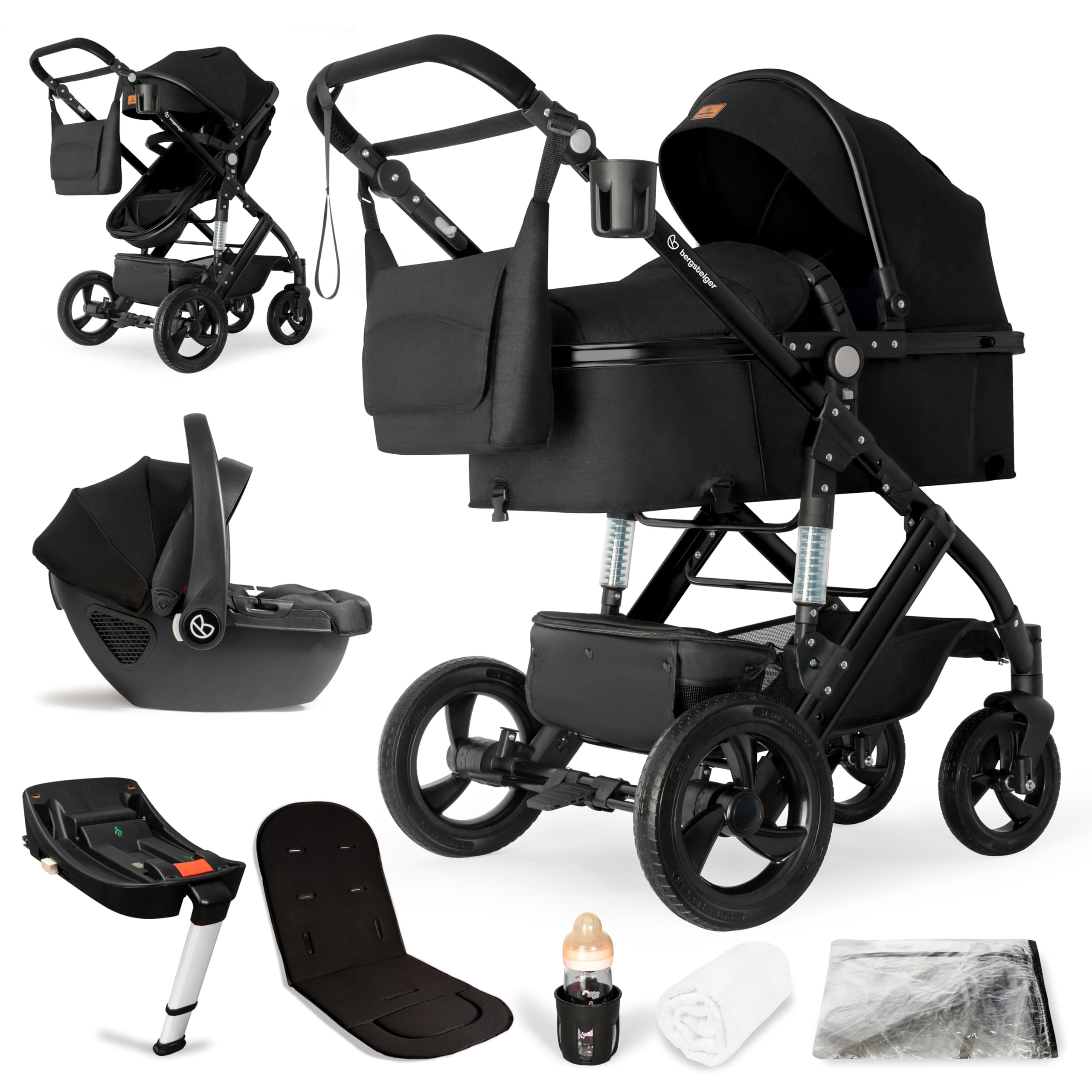 Bergsteiger Nizza Kombikinderwagen 3-in-1 Babywanne Buggy Sportsitz