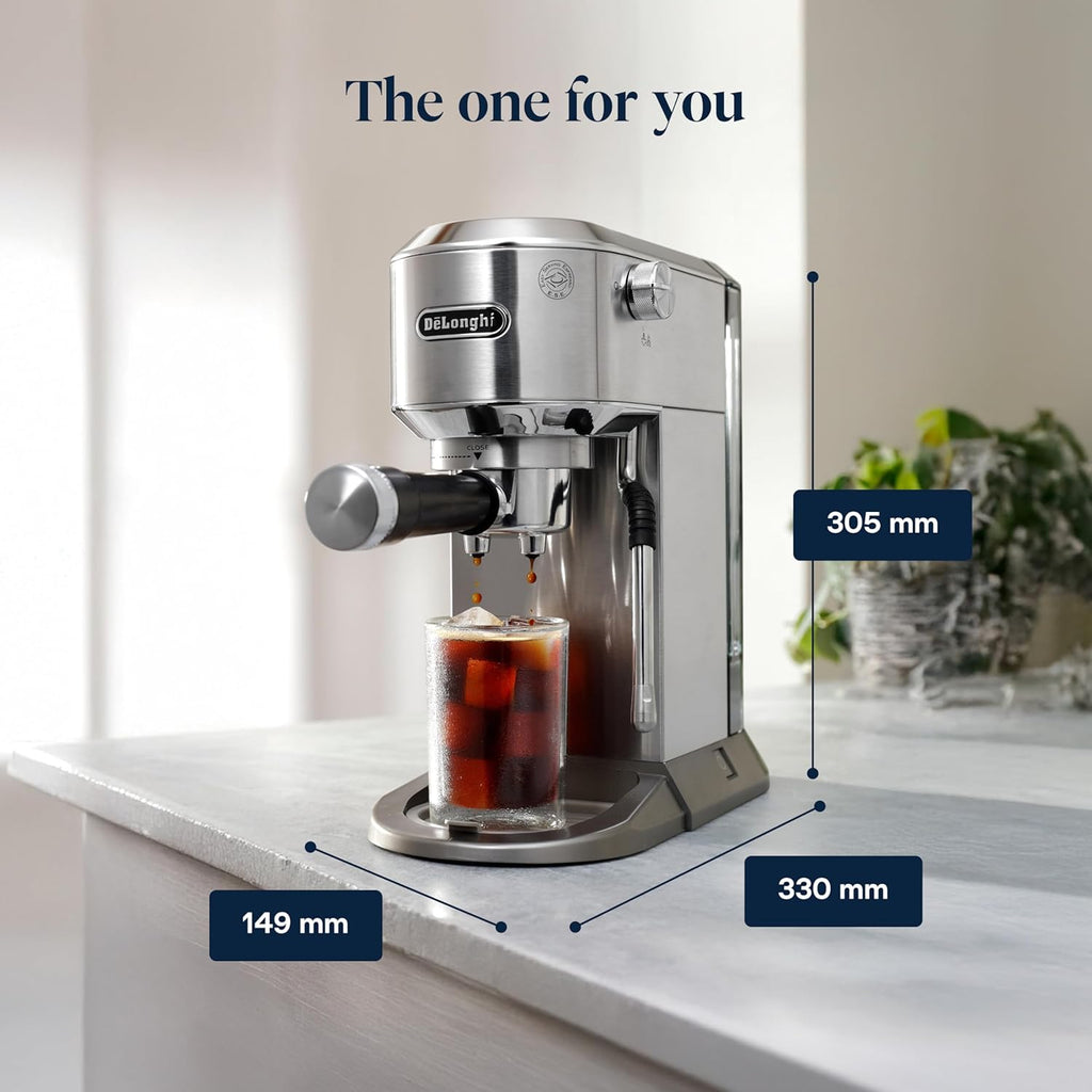 De'Longhi Dedica Duo - Manuelle Espressomaschine mit Cold Brew Metall