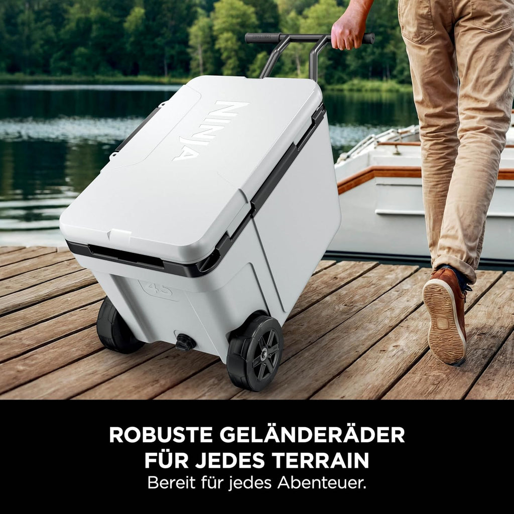 Ninja FrostVault Kühlbox mit Rollen und Isolierung, Wolkenweiß, FB245EUWH