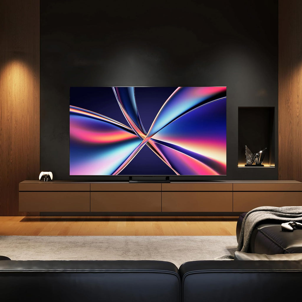 Hisense 55E89Q Fernseher, 55 Zoll (139cm), 4K ULED Mini LED, Smart TV, 144Hz Game Mode PRO, Hi-View AI Engine, AI Smoothmotion, Built-in Subwoofer, Dolby Vision.Atmos, Filmmaker Mode, Hi-Concerto