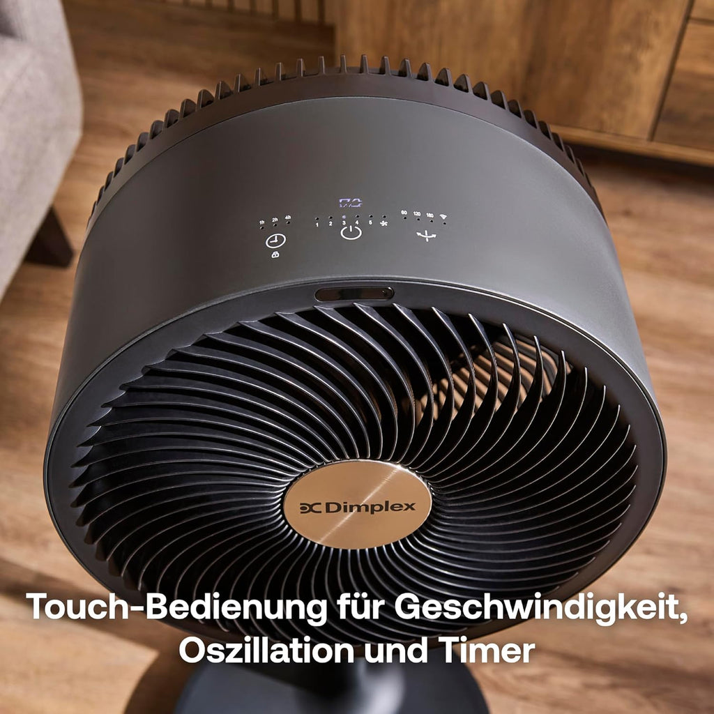 Dimplex DUOCOOL Smart Wireless 2-in-1 Akku-Ventilator – 45h, 36dB, IP54, 20m, Alexa, App, Schwarz