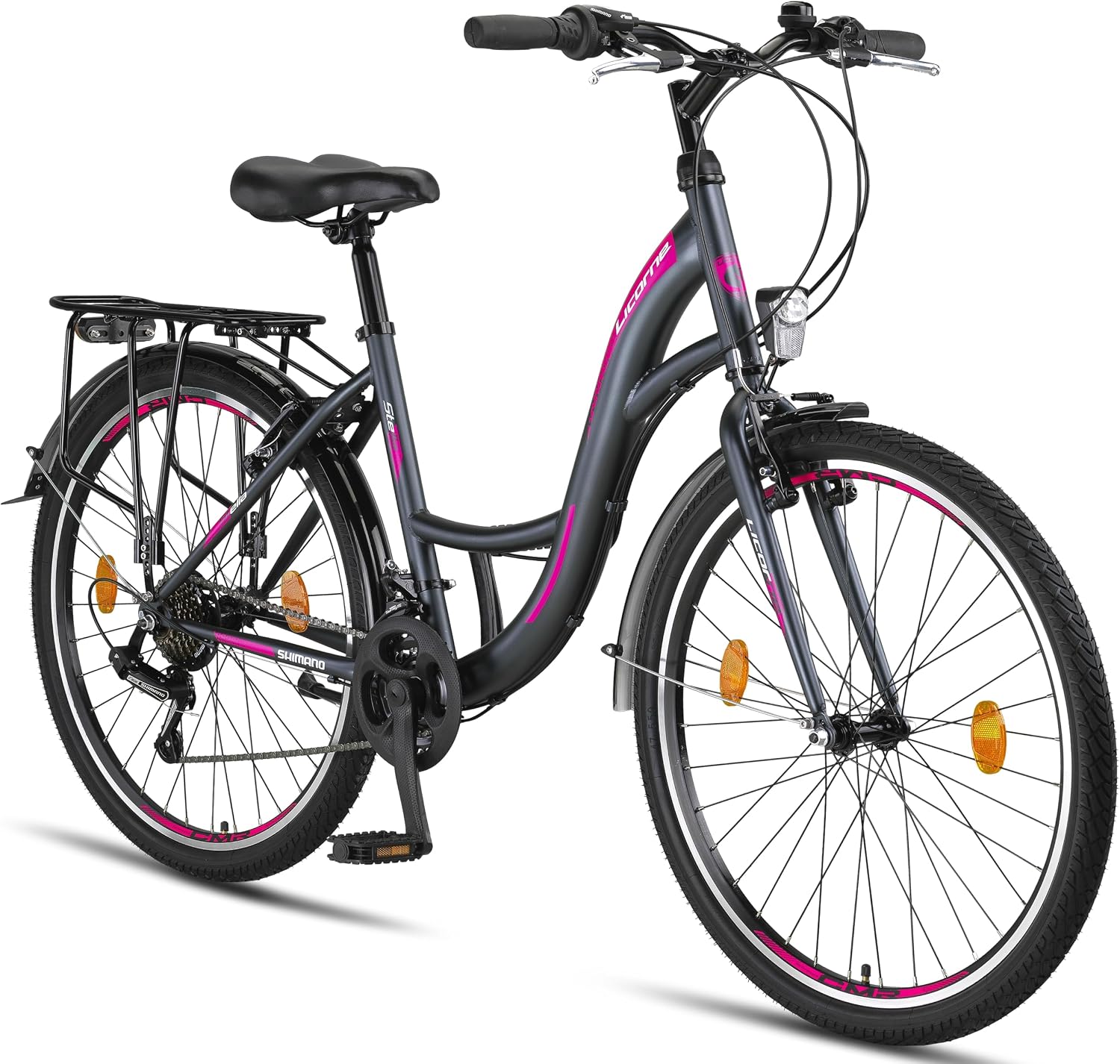 Licorne Bike Stella Premium City Bike in 20",24",26",28" Fahrrad für Mädchen, Jungen, Herren und Damen 21 Gang-Schaltung (6 Gang bei 20 Zoll) Hollandfahrrad Citybike