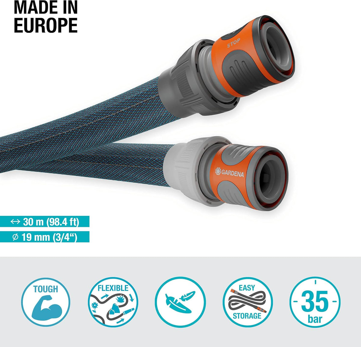 Gardena Textilschlauch Liano Xtreme 30 m, 19 mm (3/4 Zoll)