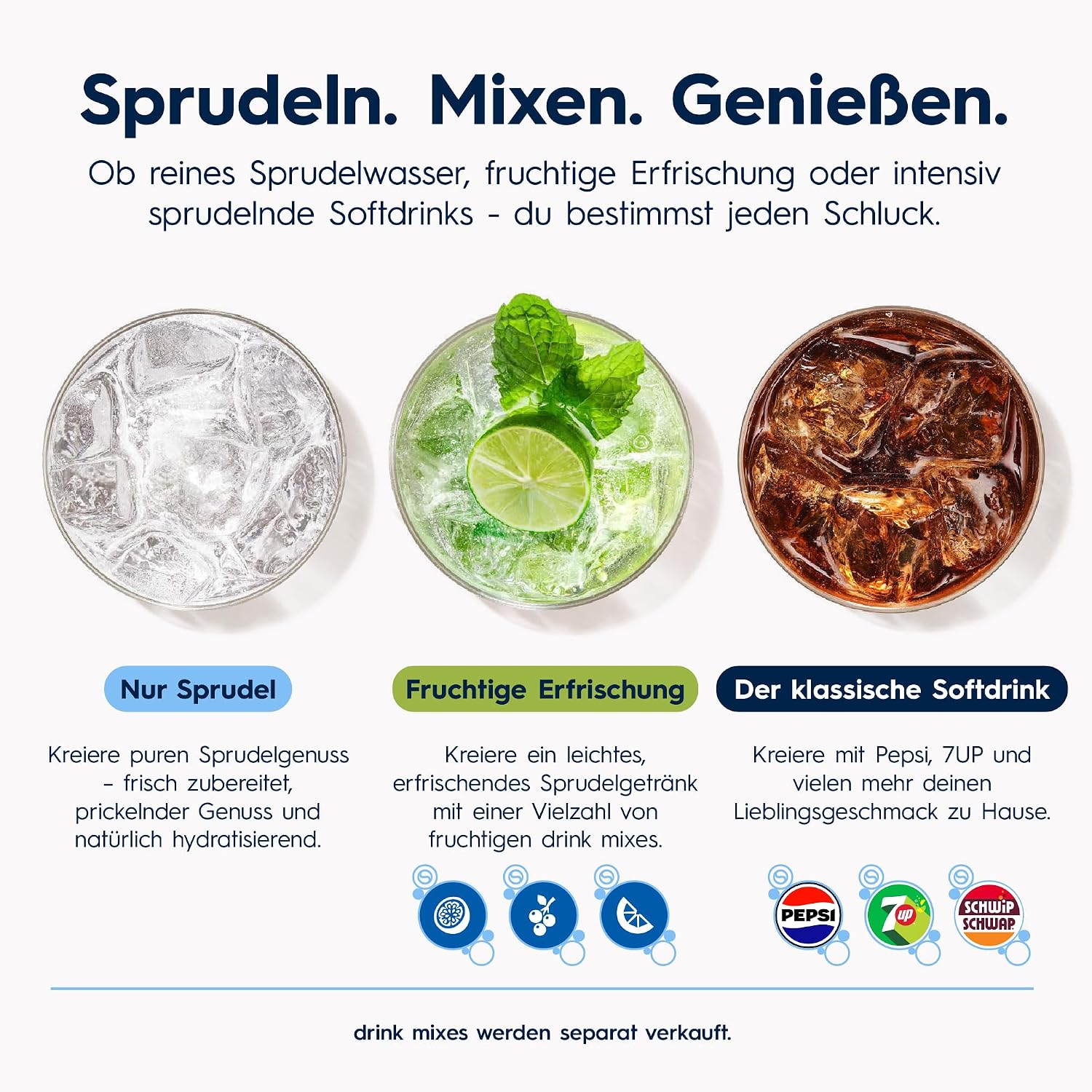 SodaStream CRYSTAL 3.0 Wassersprudler - 2x 0,7L Glaskaraffe & CO2-Zylinder