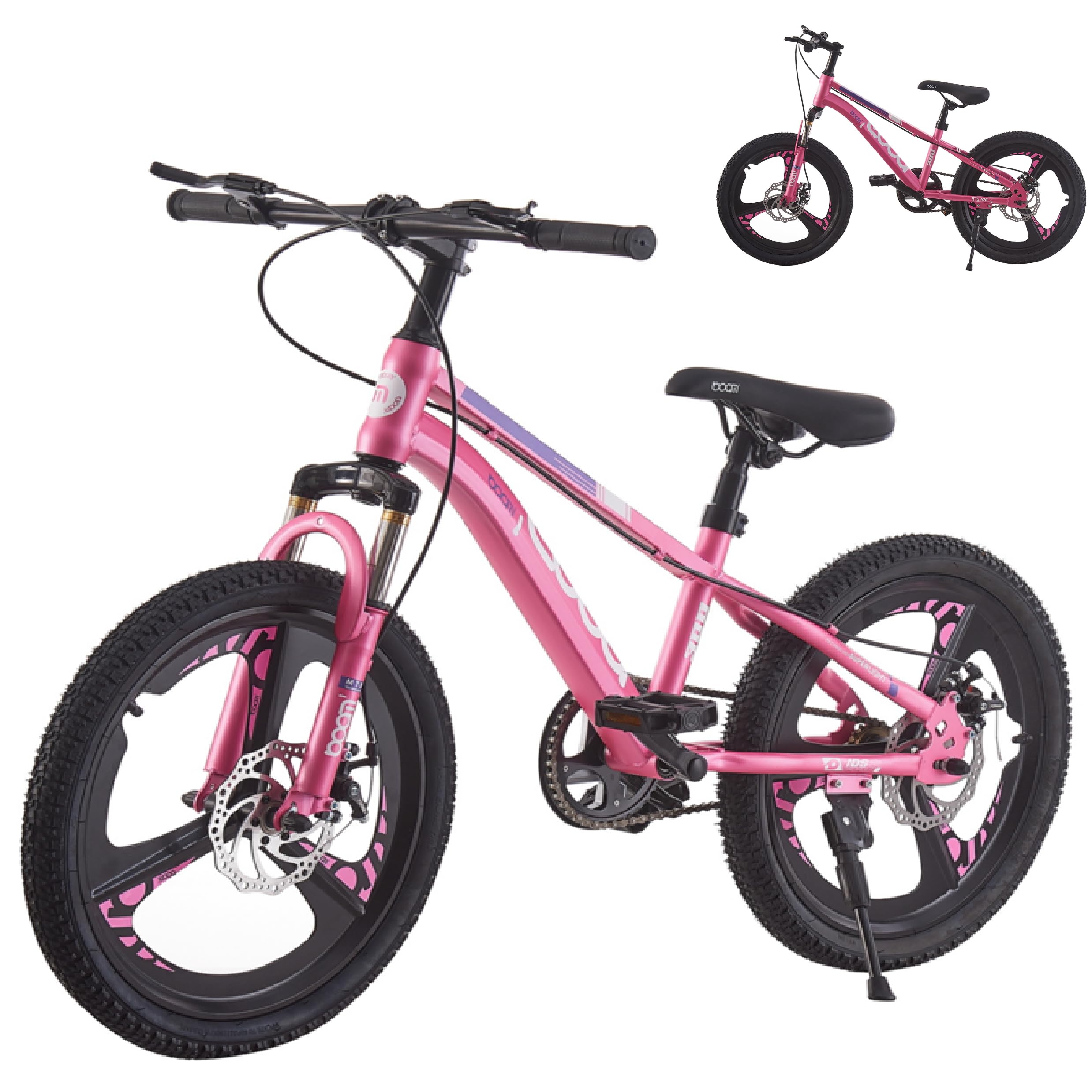 18/20/22/24 Zoll Kinder Mountainbike, Premium Kinderfahrrad für Jungen und Mädchen, Junior MTB mit Vorderer Aufhängung & Scheibenbremsen,Verstellbarer Sitz & Lenker,5–14 Jahren