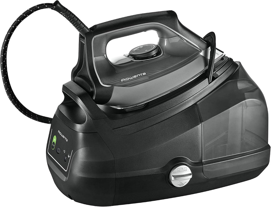 Rowenta Perfect Steam Pro Dampfbügelstation, 2400 W, Dauerdampfmenge 120 g/Min, extra Dampfstoß 430 g/min, Eco-Funktion, 1100 ml abnehmbarer Wassertank, Schwarz, DG8622