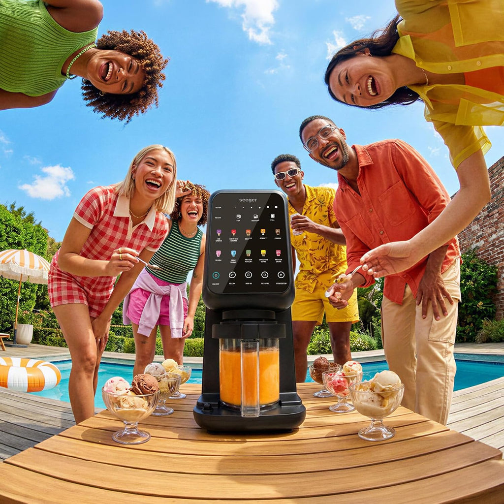 SEEGER MultiCream Eismaschine 10-in-1 1,5 L – SmartSpin, 3 EasyCups, Touchscreen, Schwarz