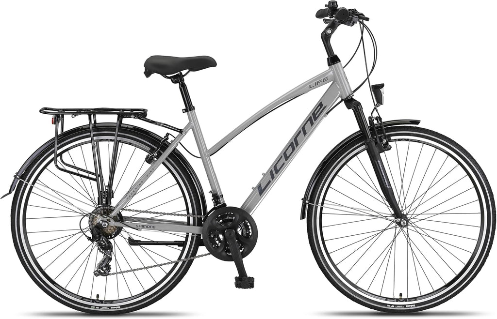 Licorne Bike Premium TrekkingBike in 28" Fahrrad für Herren Jungen Mädchen Damen 21 Gang Schaltung Citybike Männerfahrrad L-V-ATB