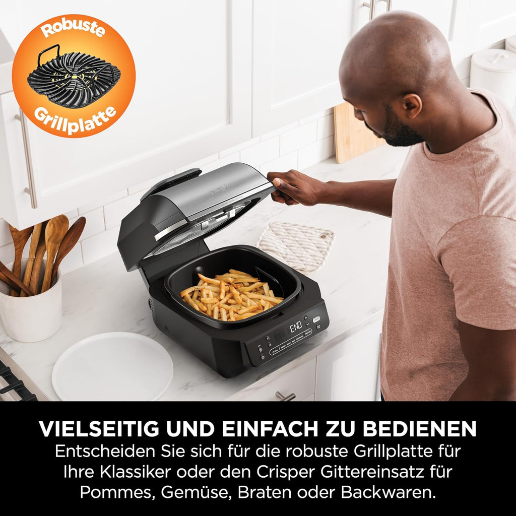 Ninja 5-in-1-Grill & -Heißluftfritteuse für den Innenraum, EG351EU
