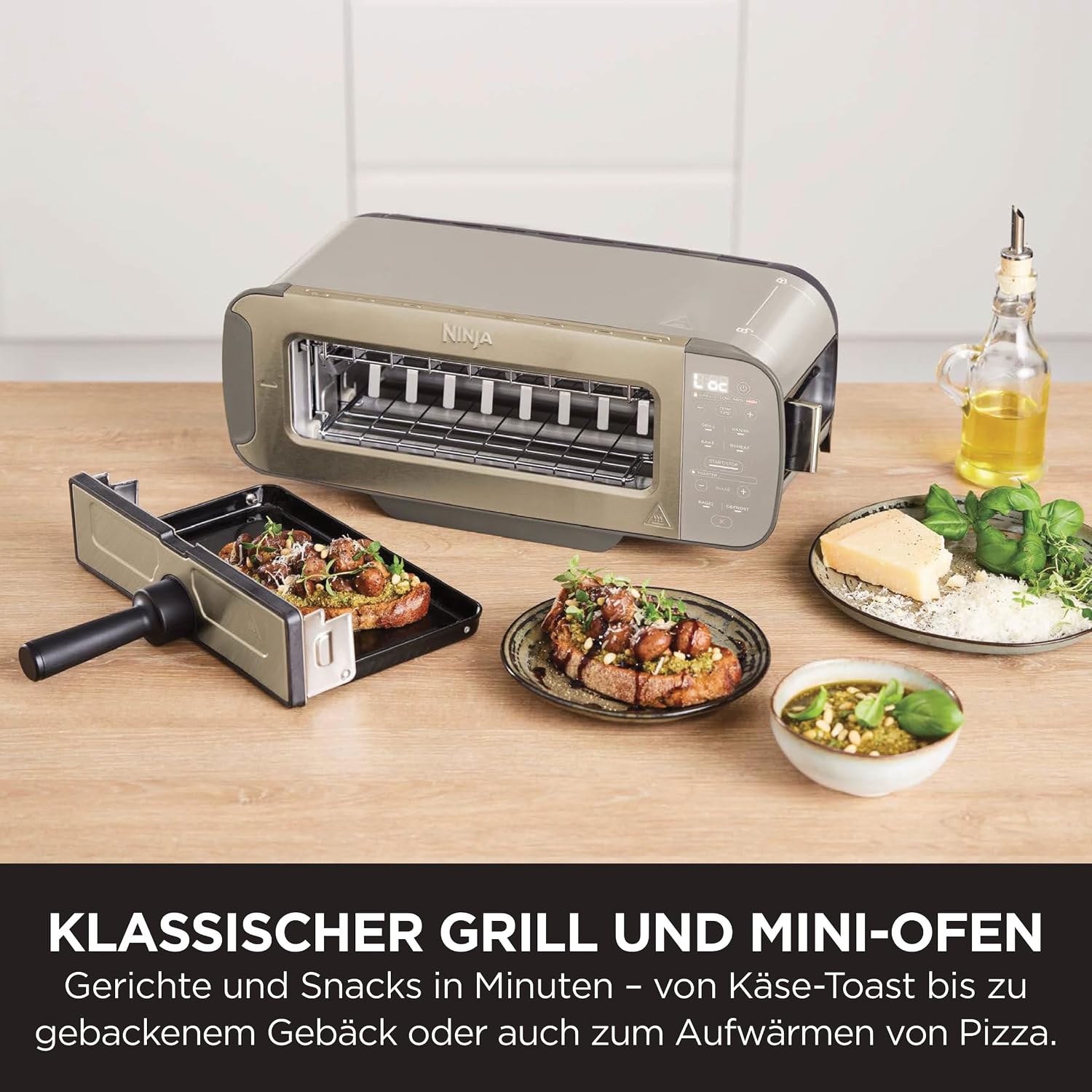 Ninja Foodi 3-in-1 Toaster, Elektrogrill mit Deckel, ST202EUSTGD