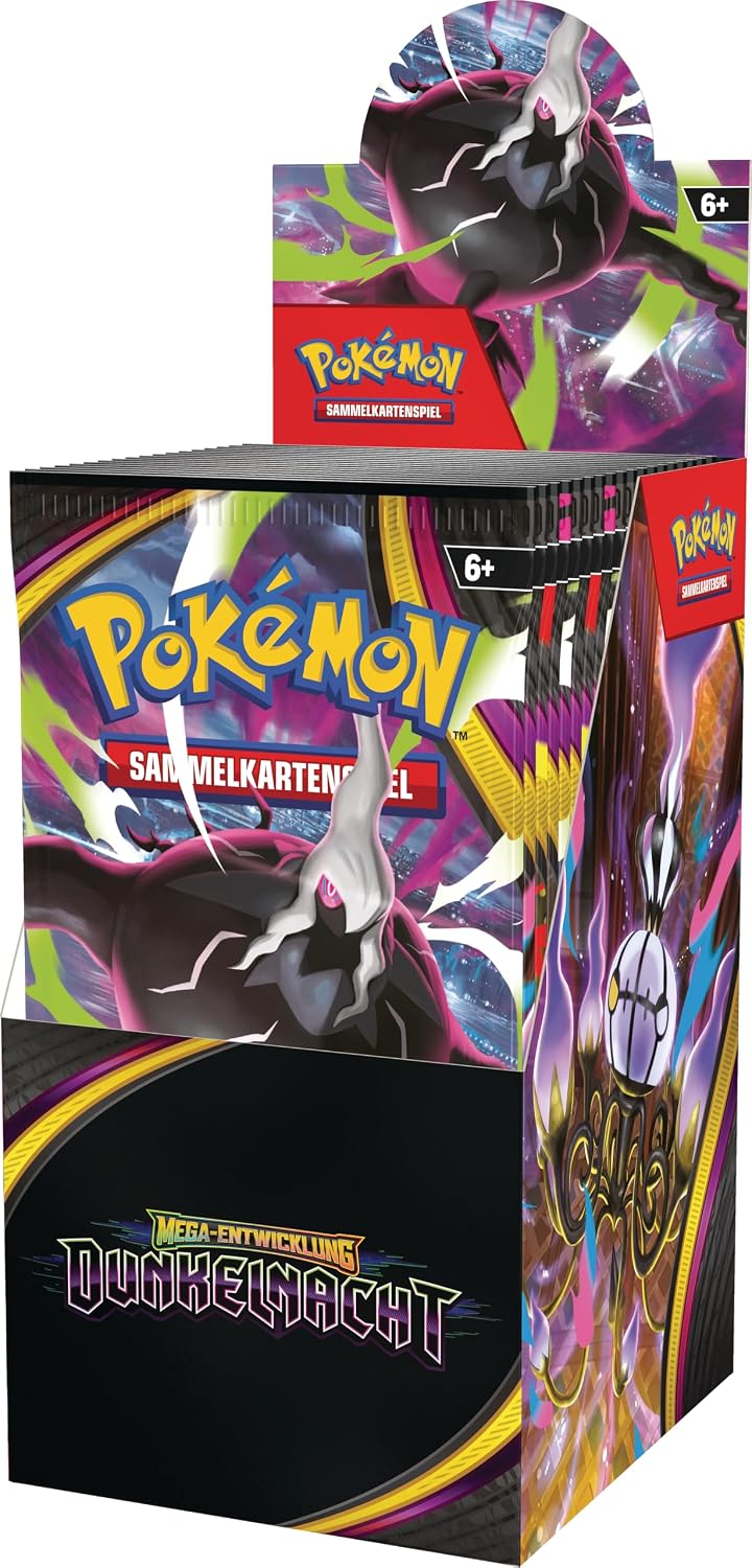 Pokémon-Sammelkartenspiel: Boosterpack-Display Mega-Entwicklung – Dunkelnacht (enthält 18 Boosterpacks)