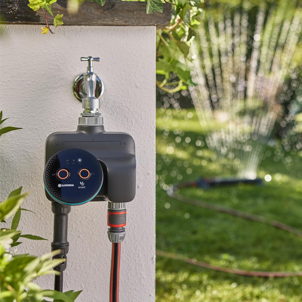 Gardena smart Dual Water Control Bewässerungssteuerung; smart: Datengesteuerte Bewässerung*, Smart Home Integration*, Für zwei unabhängige Gartenbereiche, Hochwertige Ventiltechnik (19034-20)