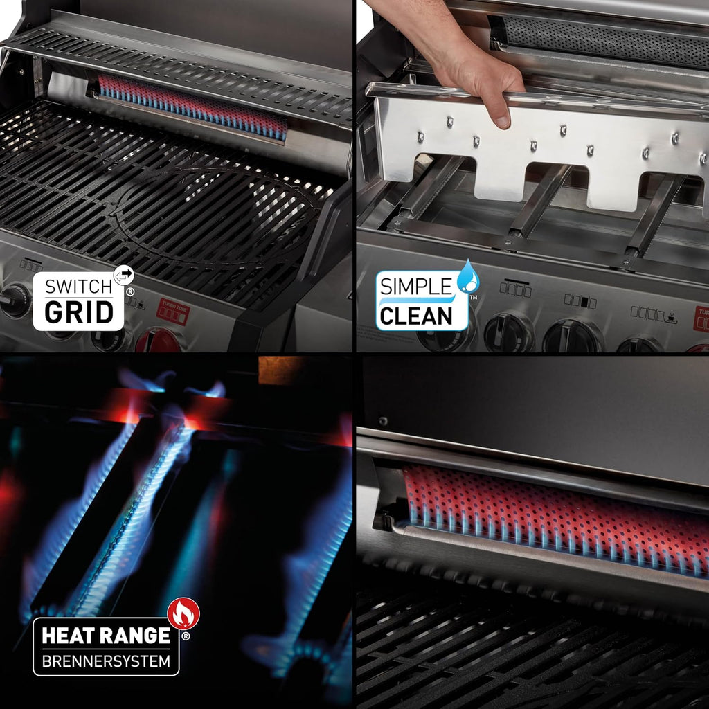 Enders Monroe Pro 4 SIK Turbo 8378 Gasgrill, 4 Brenner, 3182 cm², 800°C Turbo Zone, Silber