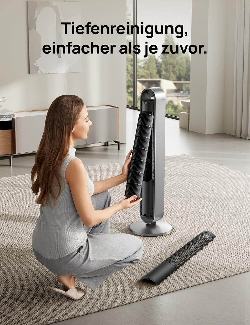 DREO Smart Turmventilator Sehr Leise, 120° Oszillierender Ventilator mit Kühlung, 25dB Standventilator mit Fernbedienung für Schlafzimmer, 12 Geschwindigkeiten, 4 Modi, 12-Stund-Timer, Pilot Max S