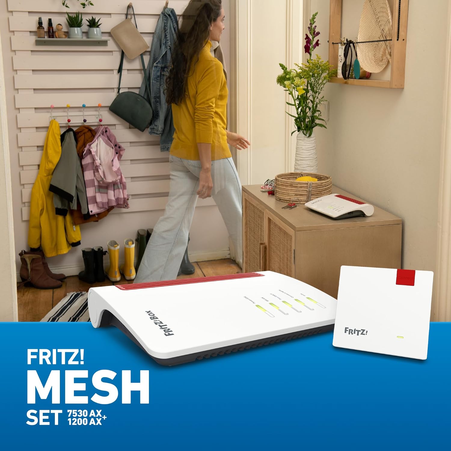 FRITZ!Mesh Set – 7530 AX Wi-Fi 6 Router + 1200 AX Repeater, bis 2.400 MBit/so
