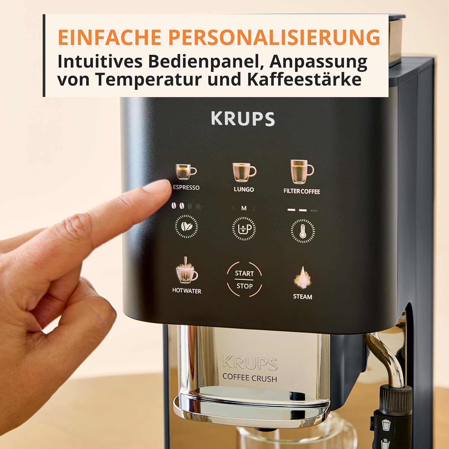 KRUPS Coffee Crush Edition, Espresso-Kaffeevollautomat, nur 15 cm Breite