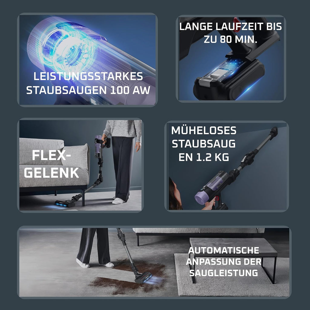 Rowenta X-Force Flex 9.80 kabelloser Akku-Stabstaubsauger, Allergy Modell