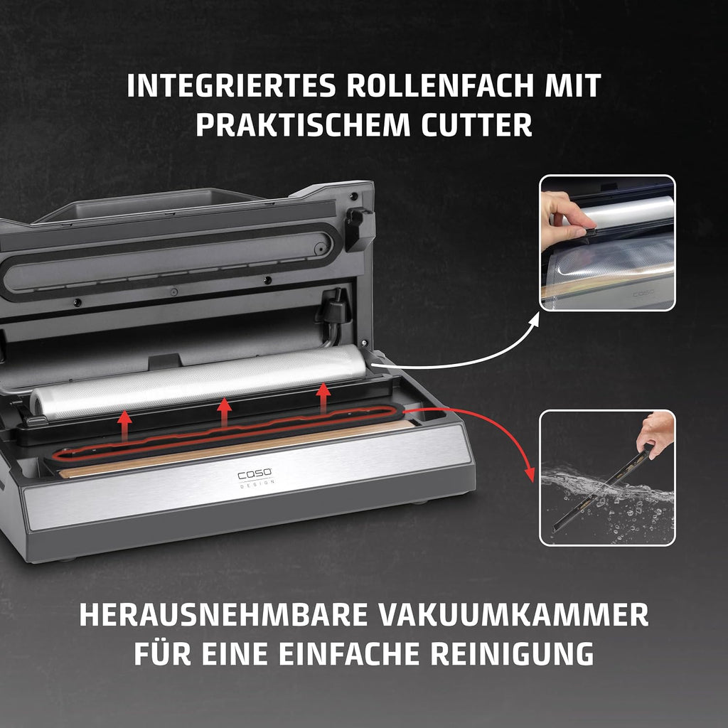 CASO Advanced Vacuum Sealer - Film Sealing Device - Extend the Shelf Life of Your Food - Ideal For Portioning and Storing Food