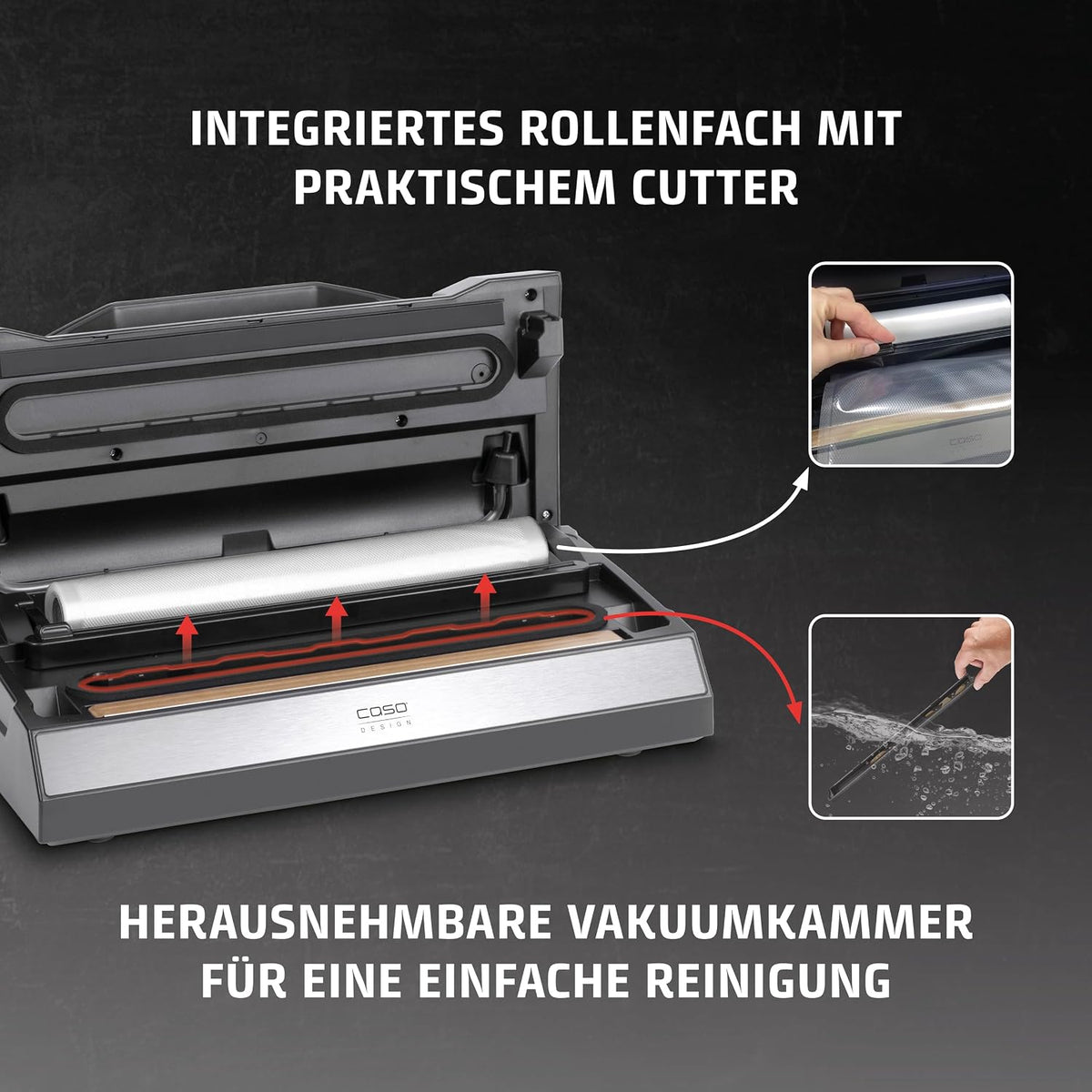CASO Advanced Vacuum Sealer - Film Sealing Device - Extend the Shelf Life of Your Food - Ideal For Portioning and Storing Food