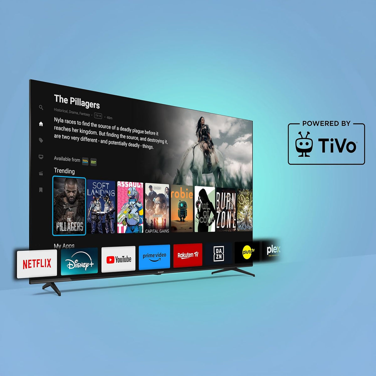 SHARP 40HE3745E QLED Fernseher 40 Zoll Smart TV Full HD Auflösung und HDR