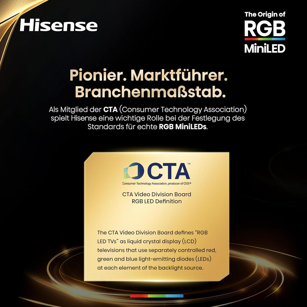 Hisense 65UR8DS Fernseher 65 Zoll, 4K UHD, RGB Mini LED, Smart TV, 180Hz, Hi-View AI Engine RGB, Dolby Vision.Atmos, AI RGB Lichtsensor, AI 4K Upscaler, AMD FreeSync Premium Pro, Tuned by Devialet