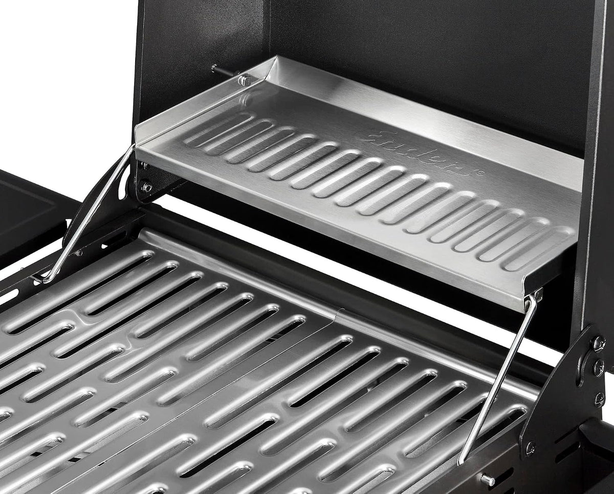 Enders Gasgrill SAN DIEGO NEXT 2, Brenner aus Edelstahl, mit Grillthermometer, kleiner Camping, Edelstahlrost, Balkon Gas Grill, , stabile Seitenablagen#80146, Schwarz