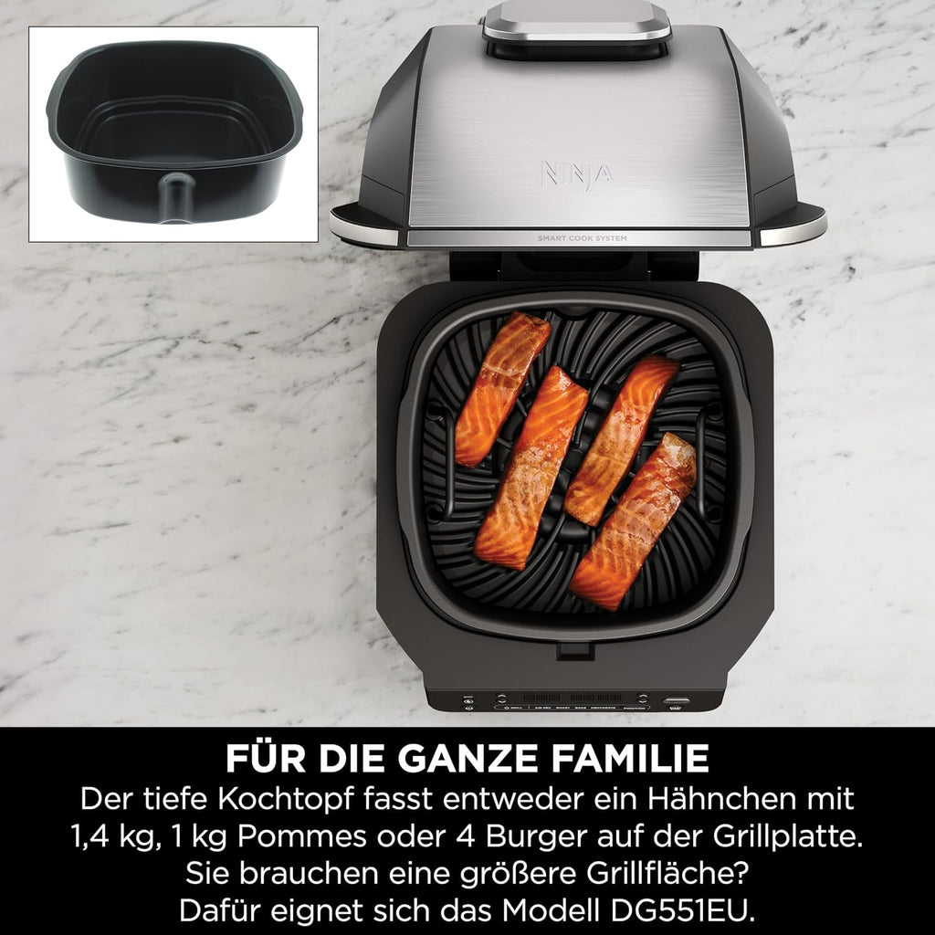 Ninja 5-in-1-Grill & -Heißluftfritteuse für den Innenraum, EG351EU