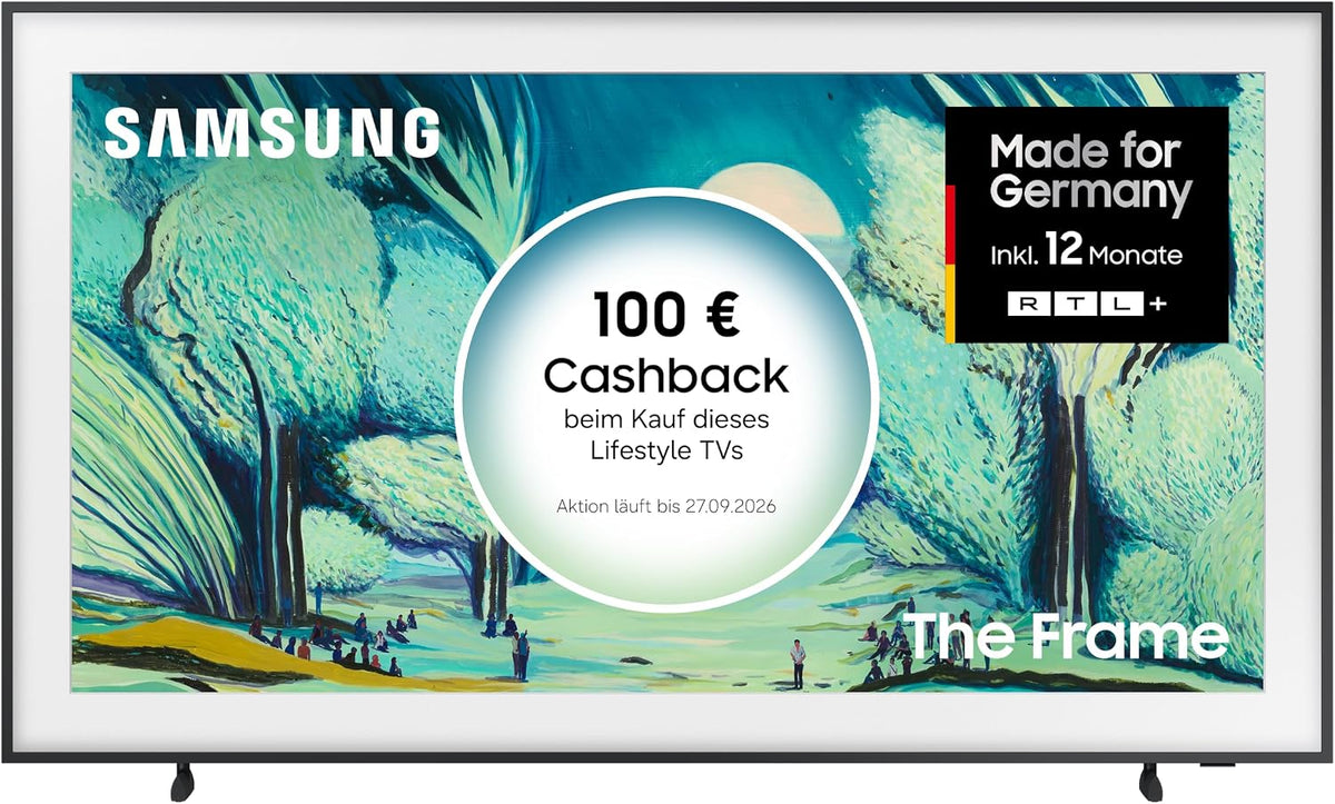Samsung The Frame LS03F 4K QLED 65 Zoll (163 cm) UHD, NQ4 AI Gen2 Prozessor, Art Mode, Artful Picture Quality, One Connect Kabel, 2025
