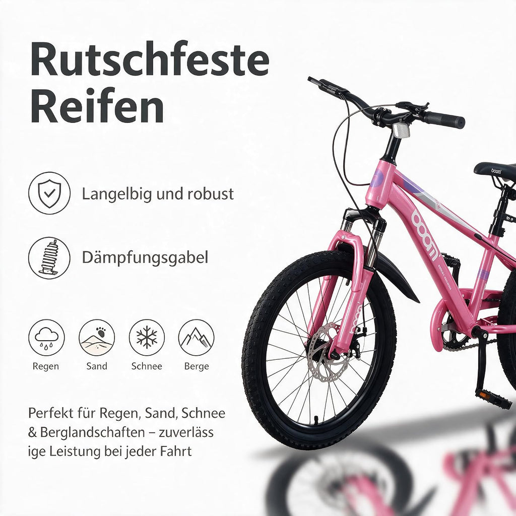 Kinderfahrrad Mountainbike für Jungen Mädchen 5-14 Jahre, 18/20/22 Zoll, Stoßdämpfer, Doppelscheibenbremse, Schlammbrett