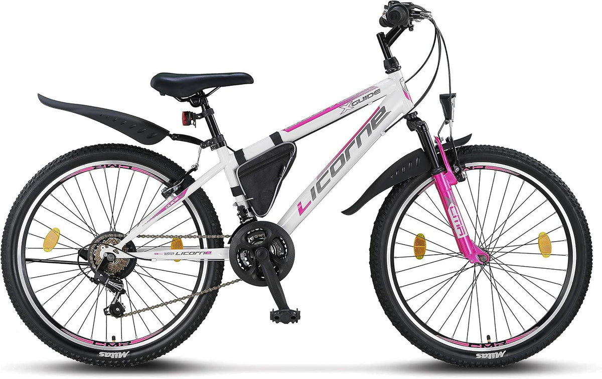 Licorne Bike Guide Premium Mountainbike in 20, 24, 26, 27.5 und 29 Zoll Fahrrad für Mädchen Jungen Herren und Damen