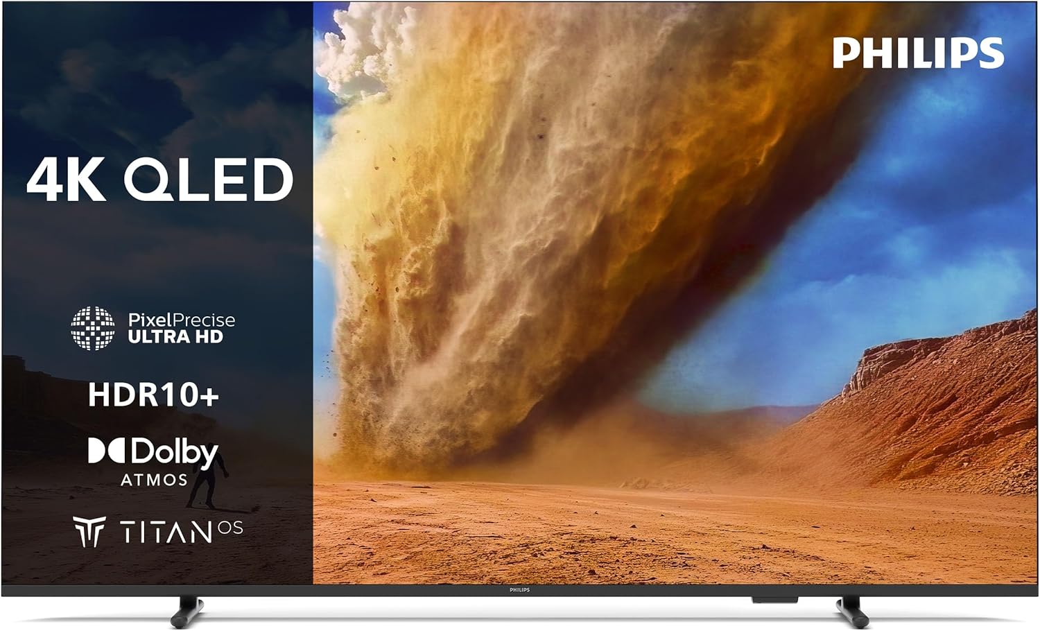 Philips 55PUS7800 4K QLED Smart TV - 55 Zoll Display mit Pixel Precise Ultra HD, Titan OS Plattform und Dolby Atmos Sound - Funktioniert mit Alexa und Google Sprachassistent
