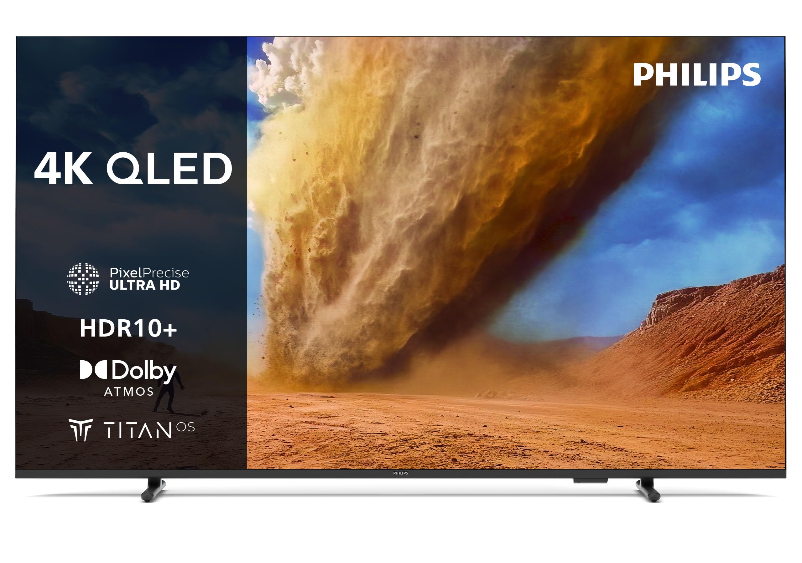 Philips 55PUS7800 4K QLED Smart TV - 55 Zoll Display mit Pixel Precise Ultra HD, Titan OS Plattform und Dolby Atmos Sound - Funktioniert mit Alexa und Google Sprachassistent