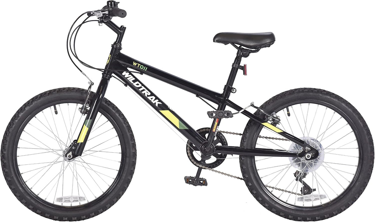 Wildtrak - 20 Zoll Fahrrad für Kinder, Alter 7-9 Jahre, verstellbare Bremsen - Schwarz