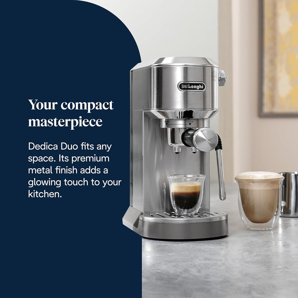 De'Longhi Dedica Duo - Manuelle Espressomaschine mit Cold Brew Metall