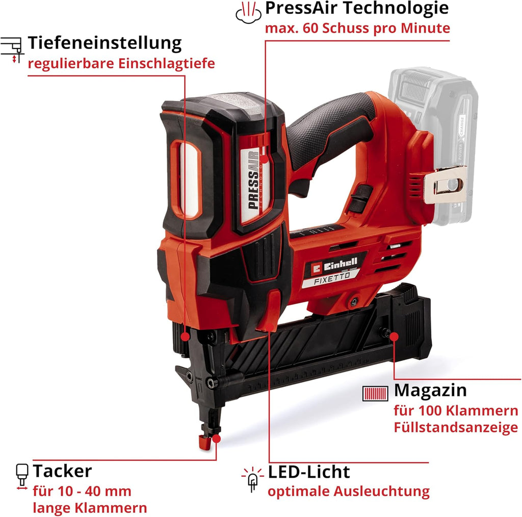 Einhell Professional Akku-Tacker FIXETTO 18/40 S