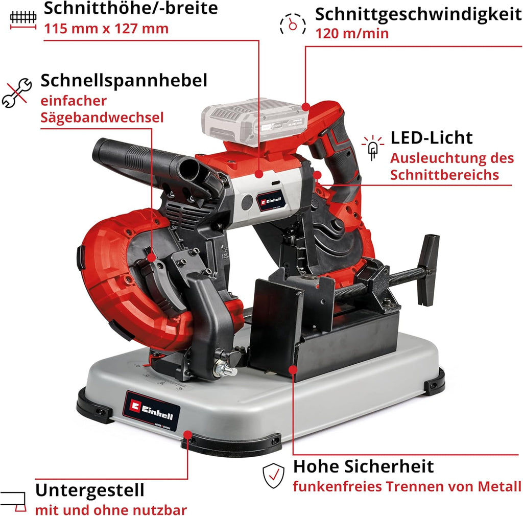 Einhell Akku-Bandsäge TE-MB 18/127 U Li-Solo