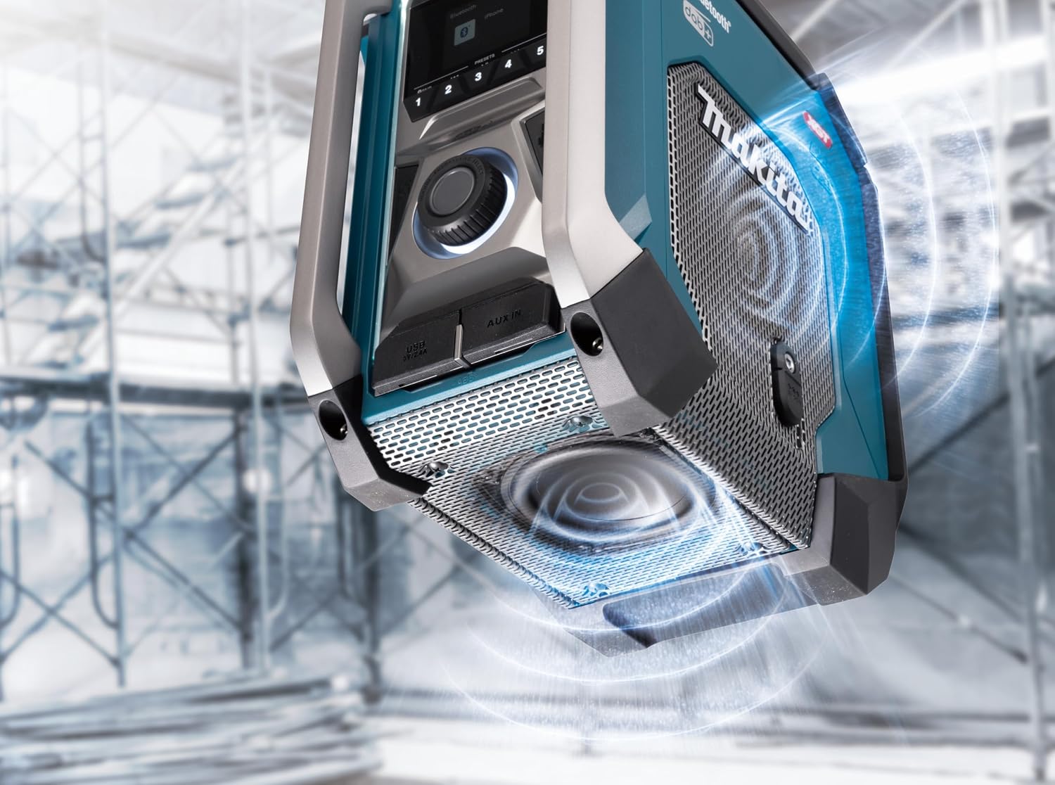Makita MR007GZ Baustellenradio 18 V, 40 V Max., DAB, DAB+, FM, Bluetooth, Petrol, ohne Akku, ohne Ladegerät