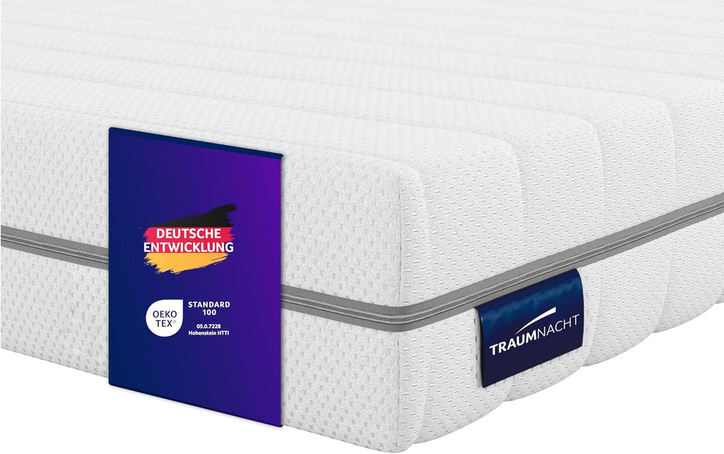 Traumnacht orthopädische Kaltschaummatratze 140x200 cm | H3 mittelfest | Ergonomisch | 7-Zonen | Öko-Tex | 16 cm | Hypoallergen | Bezug waschbar | deutscher Qualitätsstandard