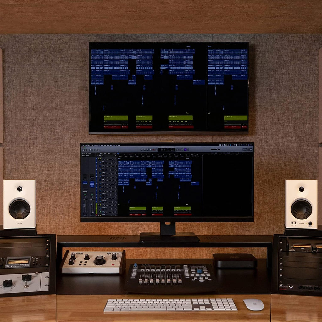 Edifier MR4 Compact 2.0 Studio Monitors (42 Watt) with Class-D Amplifier and Two Selectable Sound Modes, White