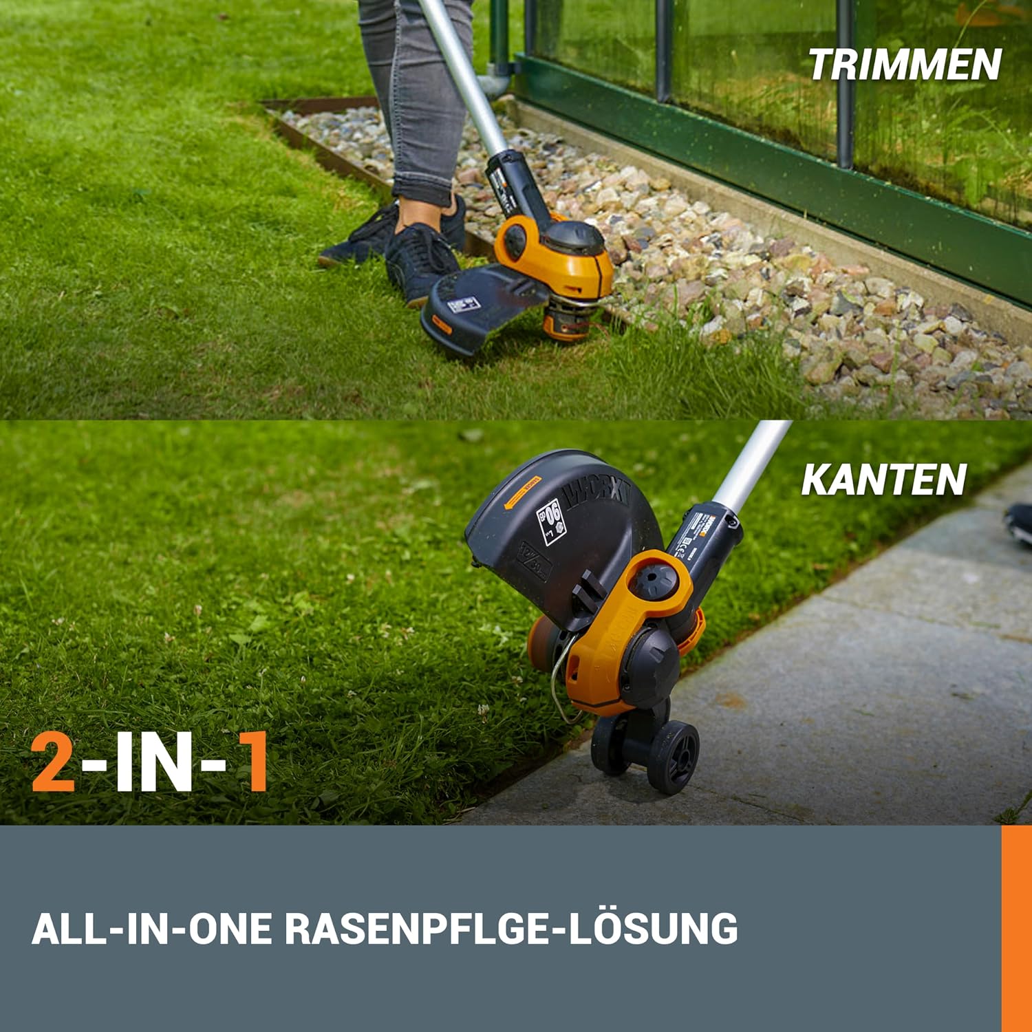 WORX WG163E Akku Rasentrimmer 20V, inkl. 2x2Ah Akkus & Ladegerät