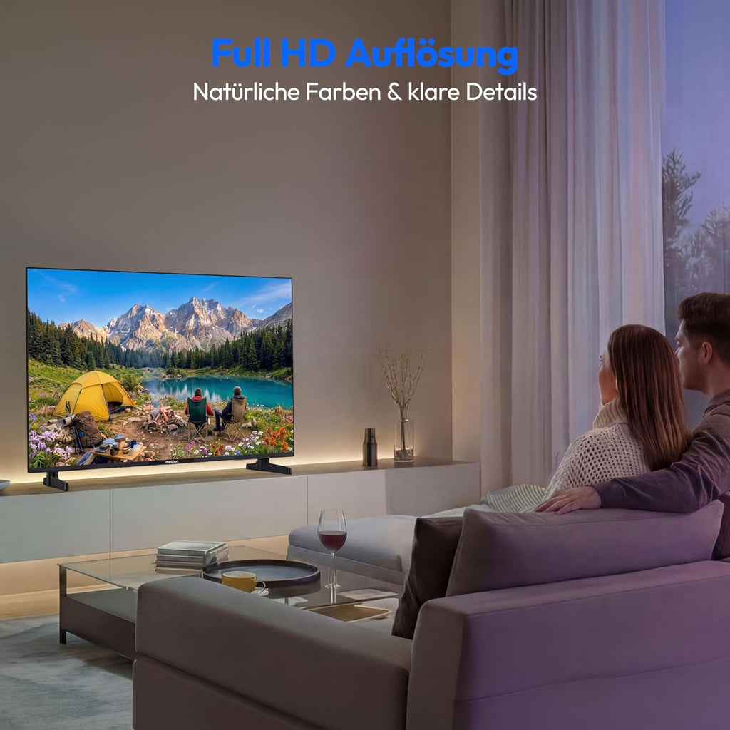 MEDION 100,3 cm (40 Zoll) Full HD Fernseher (Smart-TV, HDR, VIDAA Store, Netflix, Prime Video, Disney+, DAZN, Paramount+, HbbTV, PVR, Bluetooth, MD 840101)