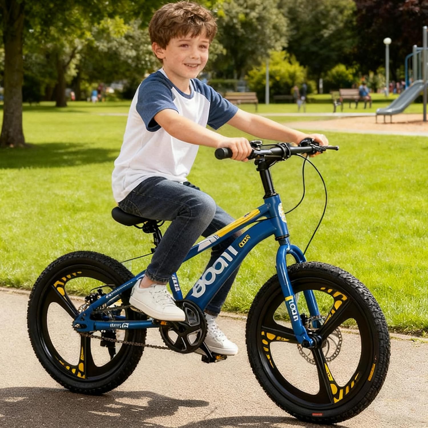 18/20/22/24 Zoll Kinder Mountainbike, Premium Kinderfahrrad für Jungen und Mädchen, Junior MTB mit Vorderer Aufhängung & Scheibenbremsen,Verstellbarer Sitz & Lenker,5–14 Jahren